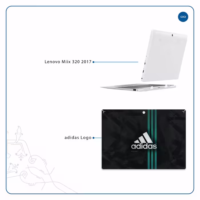 برچسب پوششی ماهوت مدل adidas-Logo مناسب برای تبلت لنوو Miix 320 2017