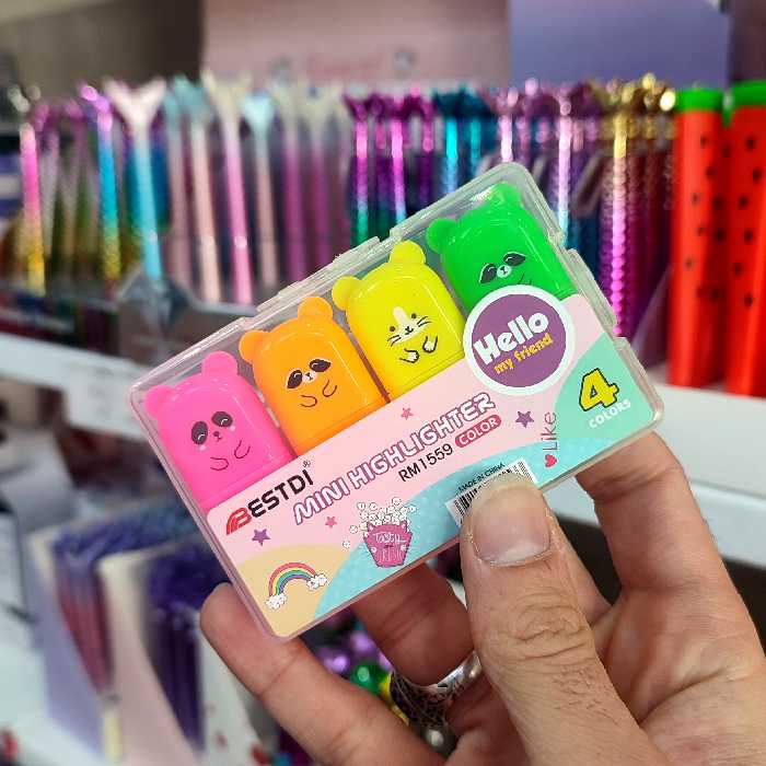 هایلایتر  فانتزی  چهار عدد طرح خرس 