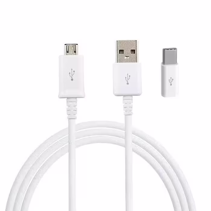 کابل تبدیل USB به microUSB مدل ECB-DU4EWE طول 1.5 متر به همراه مبدل OTG USB-C