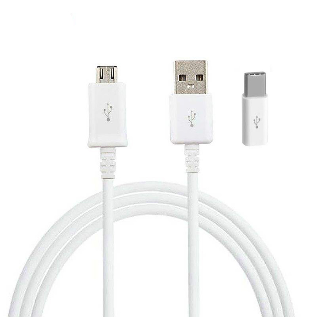 کابل تبدیل USB به microUSB مدل ECB-DU4EWE طول 1.5 متر به همراه مبدل OTG USB-C