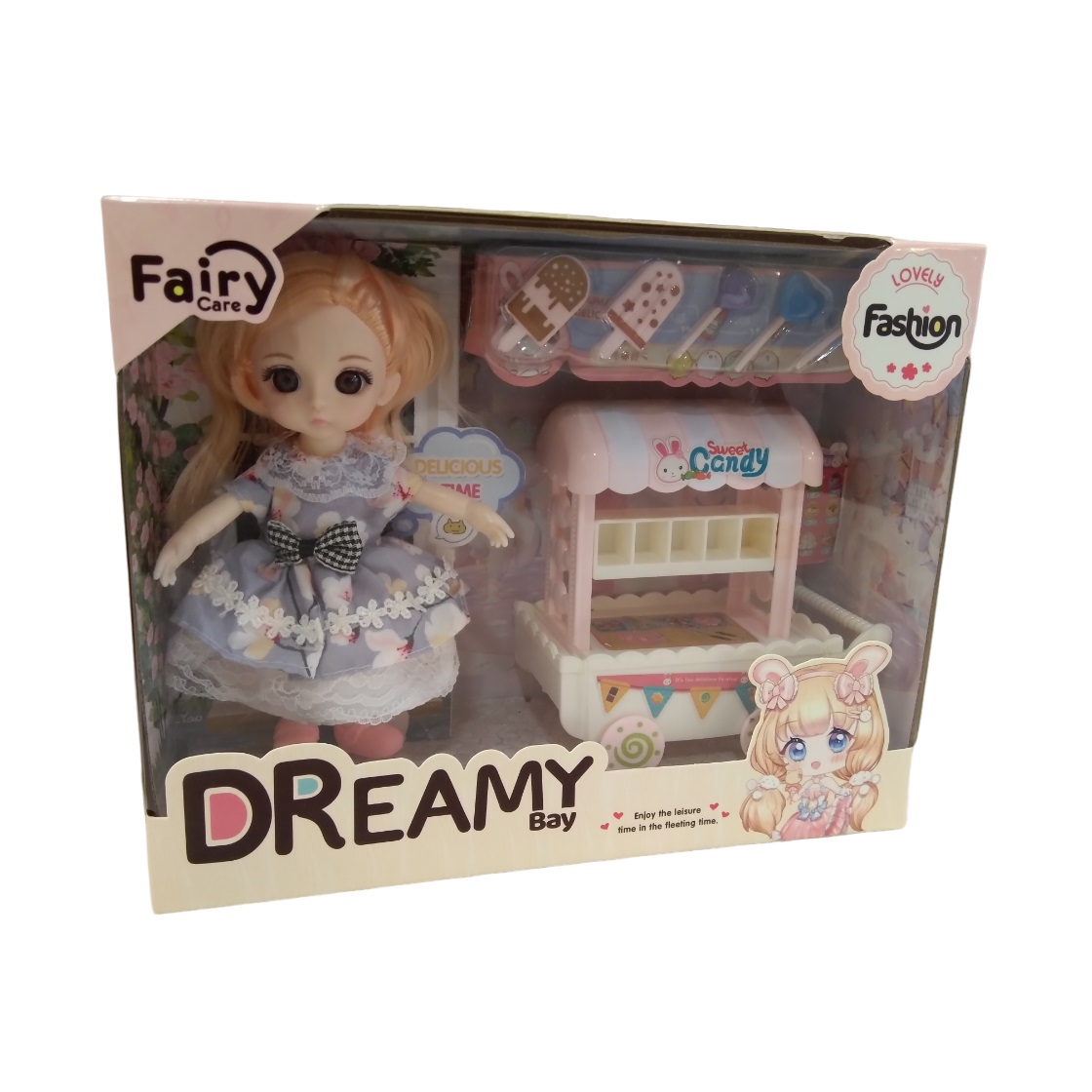 اسباب بازی مدل دختر چشم تیله ای و بستنی و آبنبات چوبی فروشی