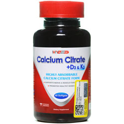 سافت ژل کلسیم سیترات پلاس D3 و K2 مای نوتریشن