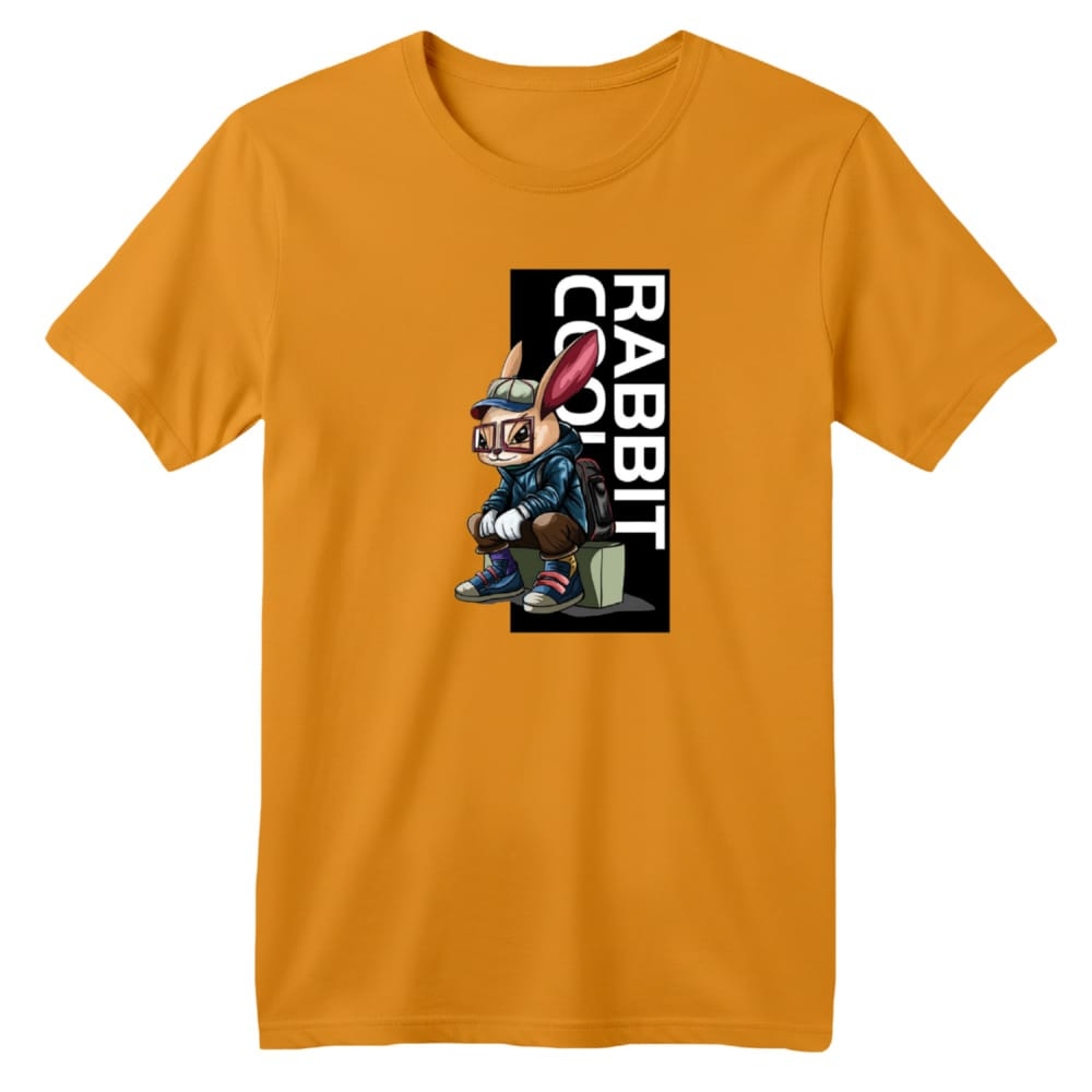 تی شرت آستین کوتاه بچگانه مدل خرگوش کد 11 رنگ پرتقالی