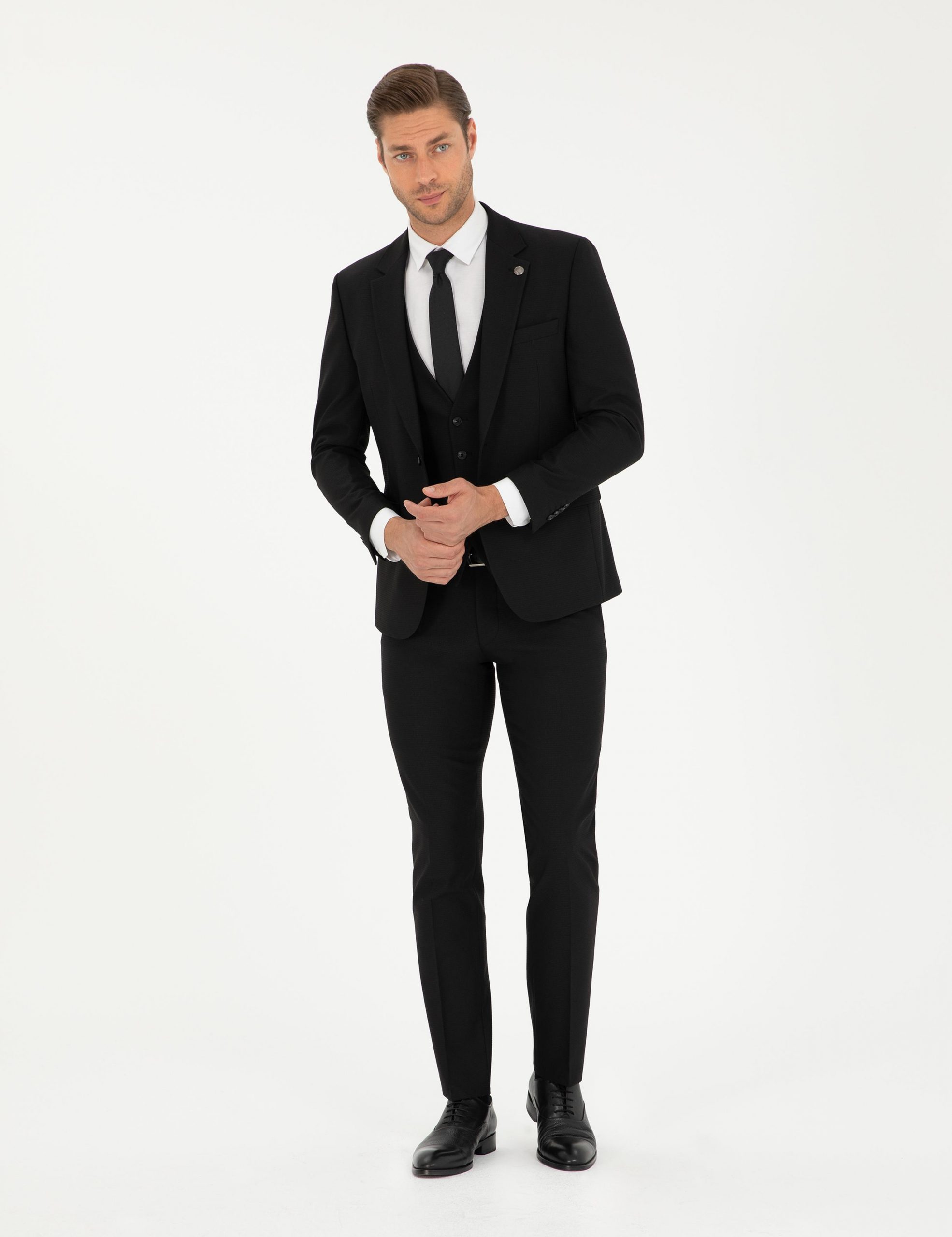 کت و شلوار مردانه مشکی پیرکاردین - فروشگاه لباس شهرمون