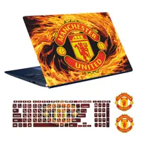 استیکر لپ تاپ توییجین و موییجین طرح Manchester United کد 02 مناسب برای لپ تاپ 15.6 اینچ به همراه برچسب حروف فارسی کیبورد 