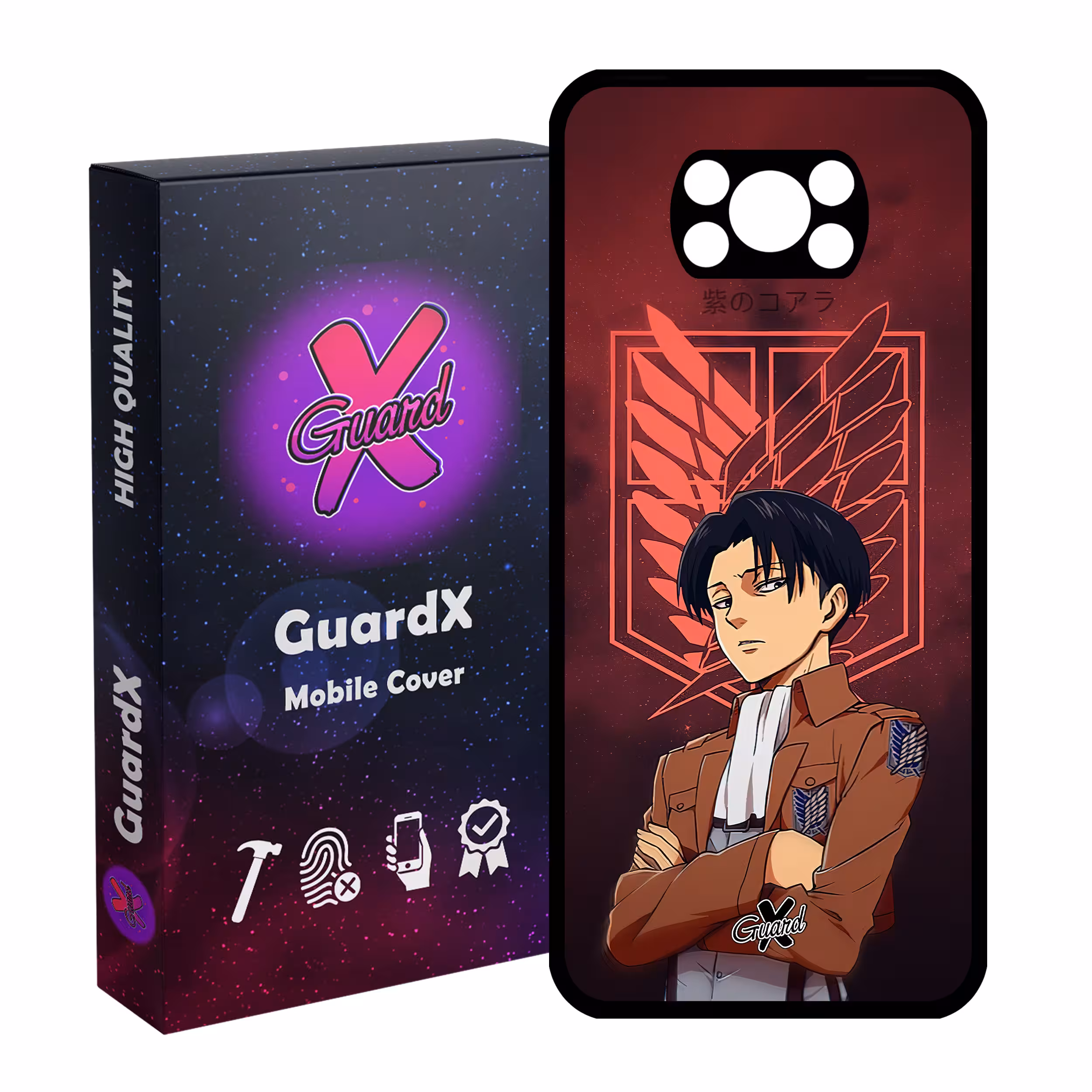 کاور گارد ایکس طرح Levi Anime مدل Glass10478 مناسب برای گوشی موبایل شیائومی Poco X3 NFC/Poco X3/Poco X3 Pro