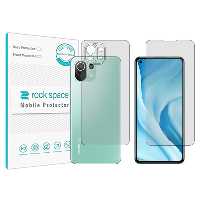 گلس محافظ صفحه نمایش و پشت گوشی شیائومی 11 Lite 5G مدل نانو هیدروژل شفاف برند راک اسپیس کد SS