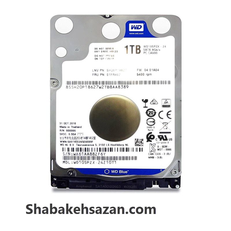 هارددیسک اینترنال وسترن دیجیتال مدل Blue WD10spzx ظرفیت 1 ترابایت