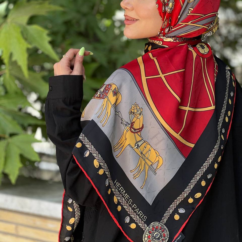 روسری ابریشم ژاکارد مجلسی کد 352