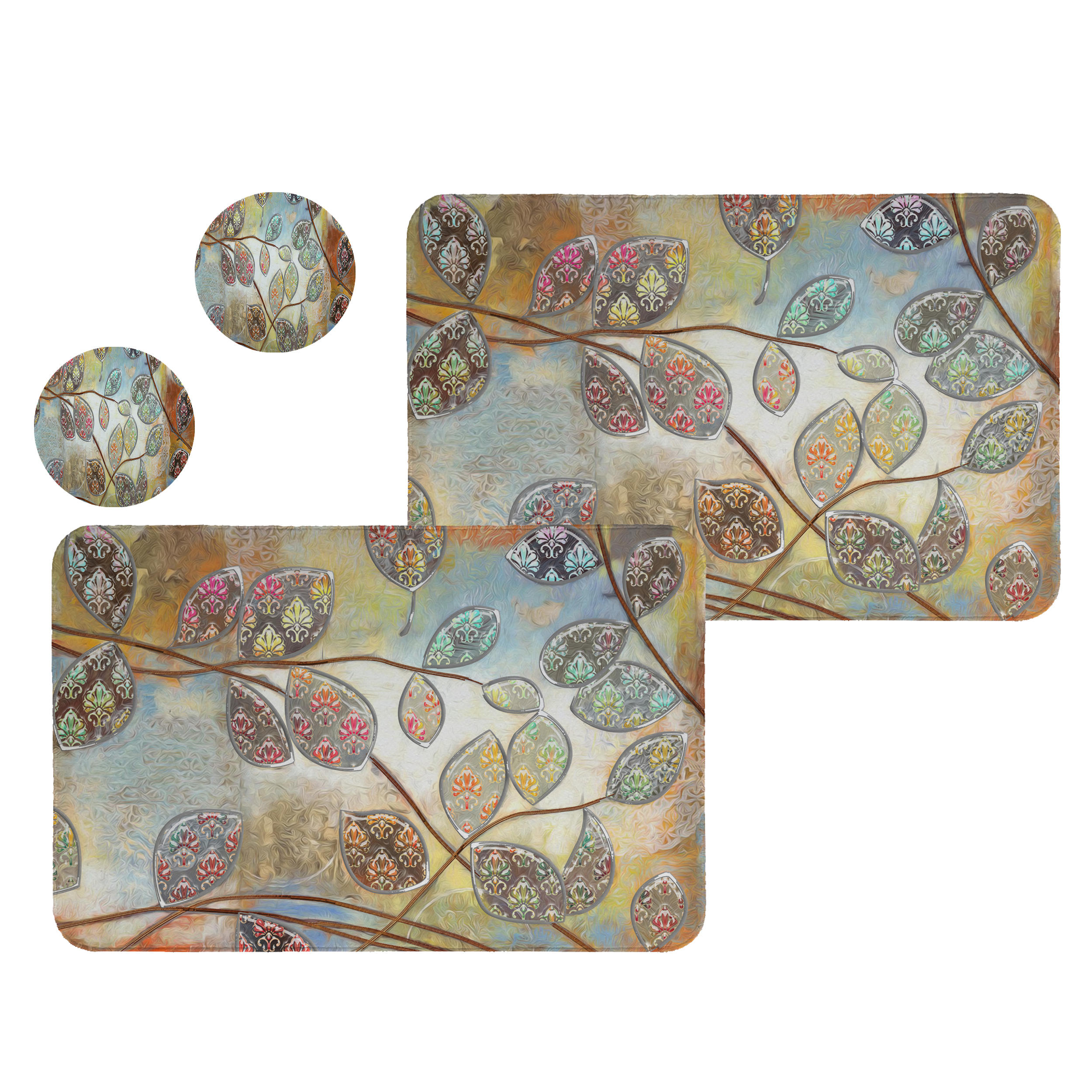 زیربشقابی طرح فانتزی کد 5078 مجموعه 2عددی همراه زیرلیوانی