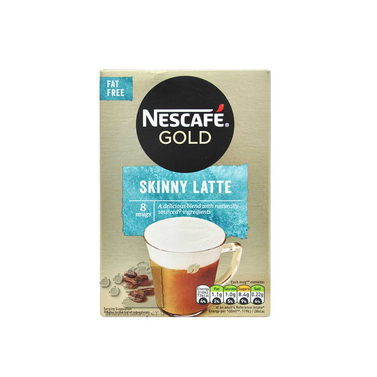 قهوه فوری اسکینی لاته ( بدون چربی ) 8 عددی گلد نسکافه - nescafe