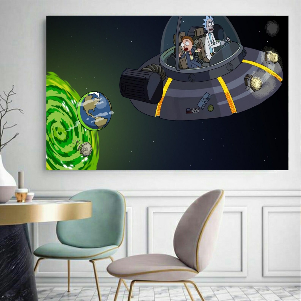 تابلو بوم طرح ریک و مورتی مدل SDB580