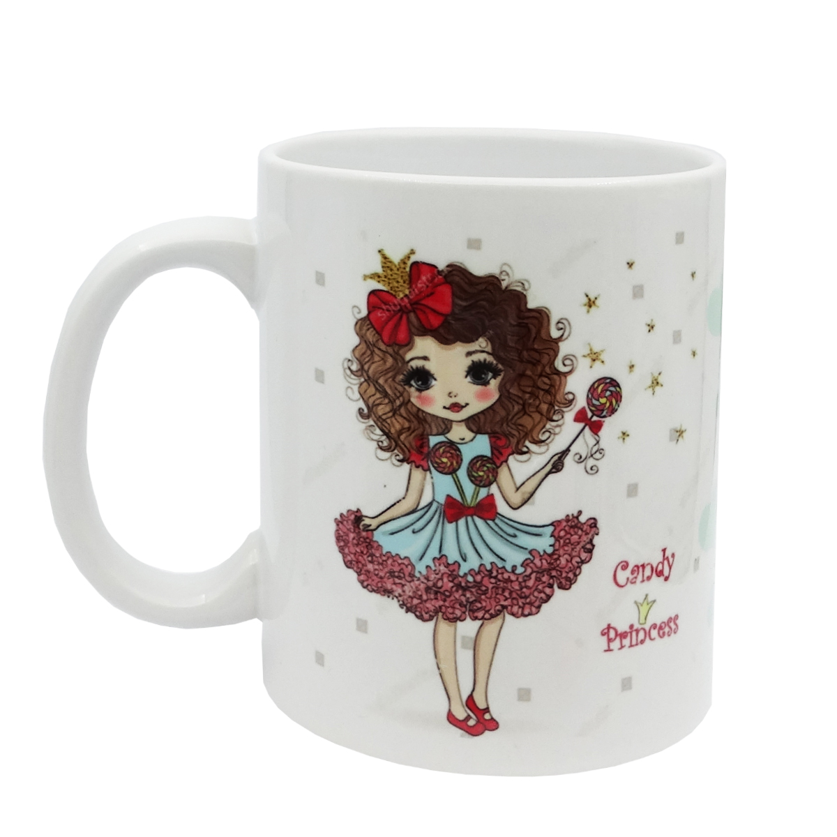 ماگ طرح دختر زیبا مو فرفری کد MD19