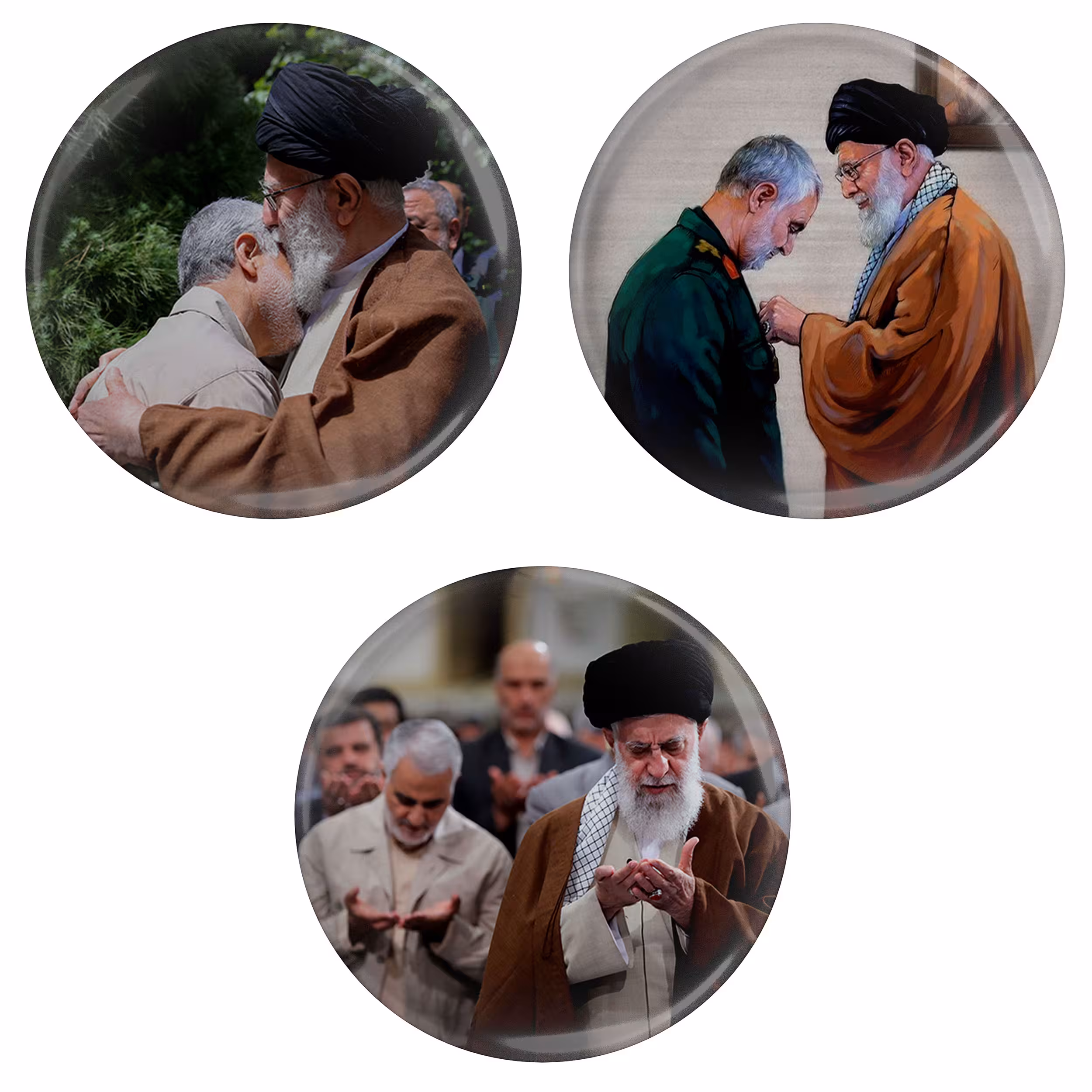 پیکسل مدل S3-51 طرح سردار شهید حاج قاسم سلیمانی و رهبر سید علی خامنه ای مجموعه 3 عددی