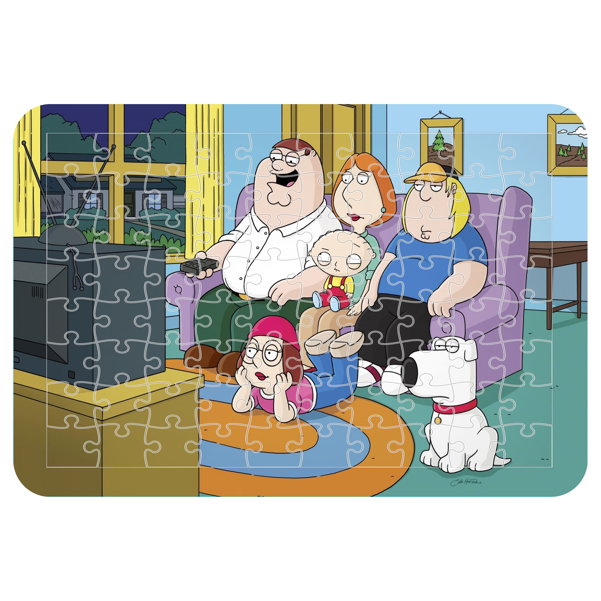 پازل 54 تکه اطلس آبی طرح کارتون پسر خانواده مدل P1660