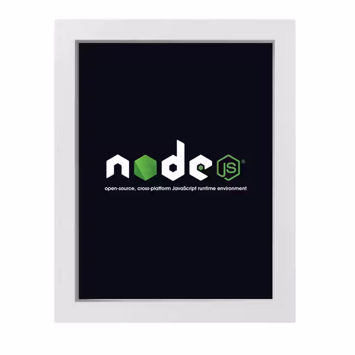 تابلو طرح برنامه نویسی نود جی‌اس مدل Node js | دنیای قاب