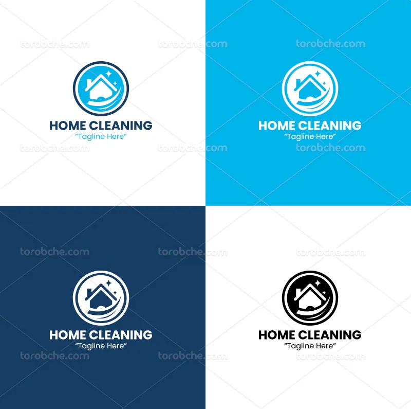 وکتور طرح لوگو نظافت منزل | گرافیک با طعم تربچه