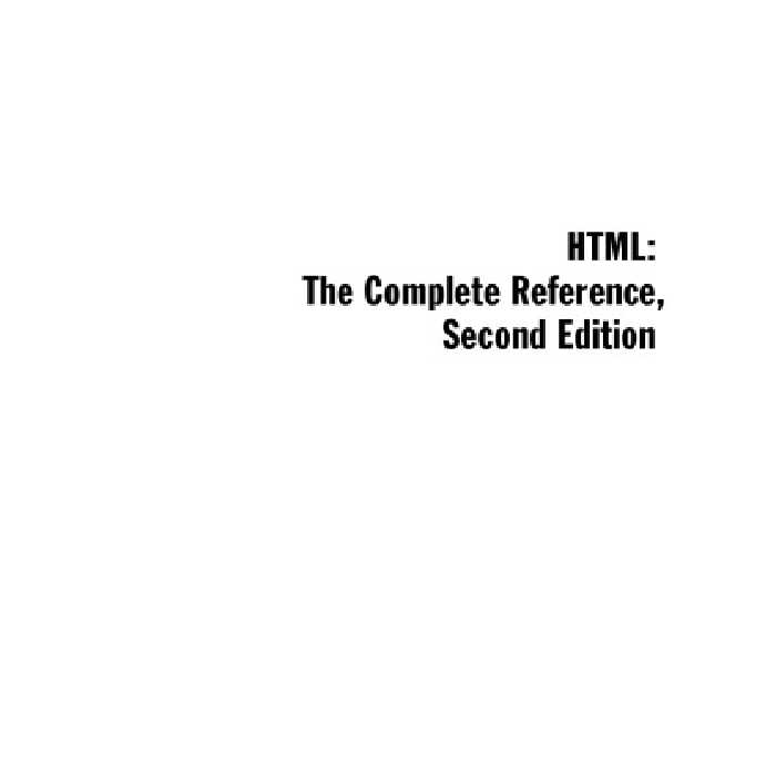 خرید و دانلود نسخه کامل کتاب HTML: the complete reference