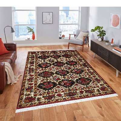 فرش دستبافت چهار متری طرح قاب گل رز کد AA82