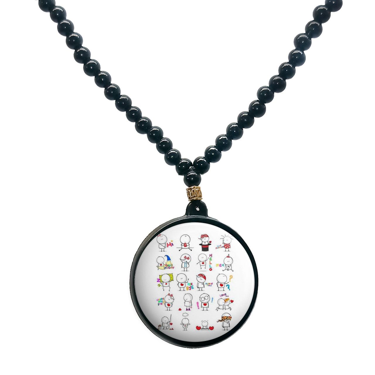 گردنبند پرمانه طرح عاشقانه کد pmd.5559 مدل دو طرفه