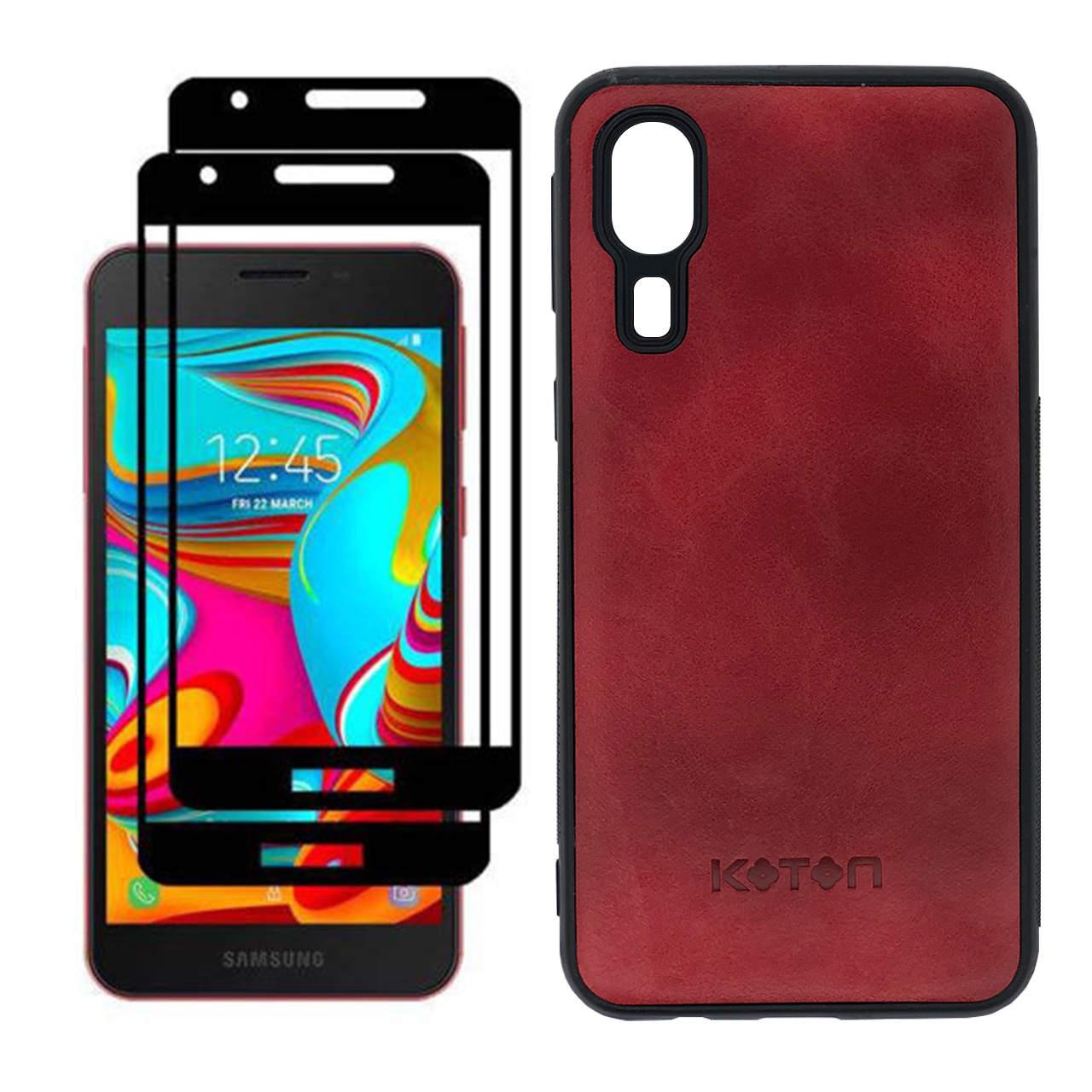 کاور مدل IBI9_2K مناسب برای گوشی موبایل سامسونگ Galaxy A2 Core به همراه محافظ صفحه نمایش بسته دو عددی