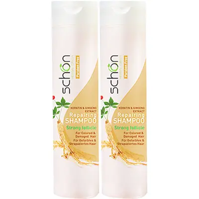 شامپو مو شون مدل KERATIN حجم 400 میلی لیتر مجموعه 2 عددی