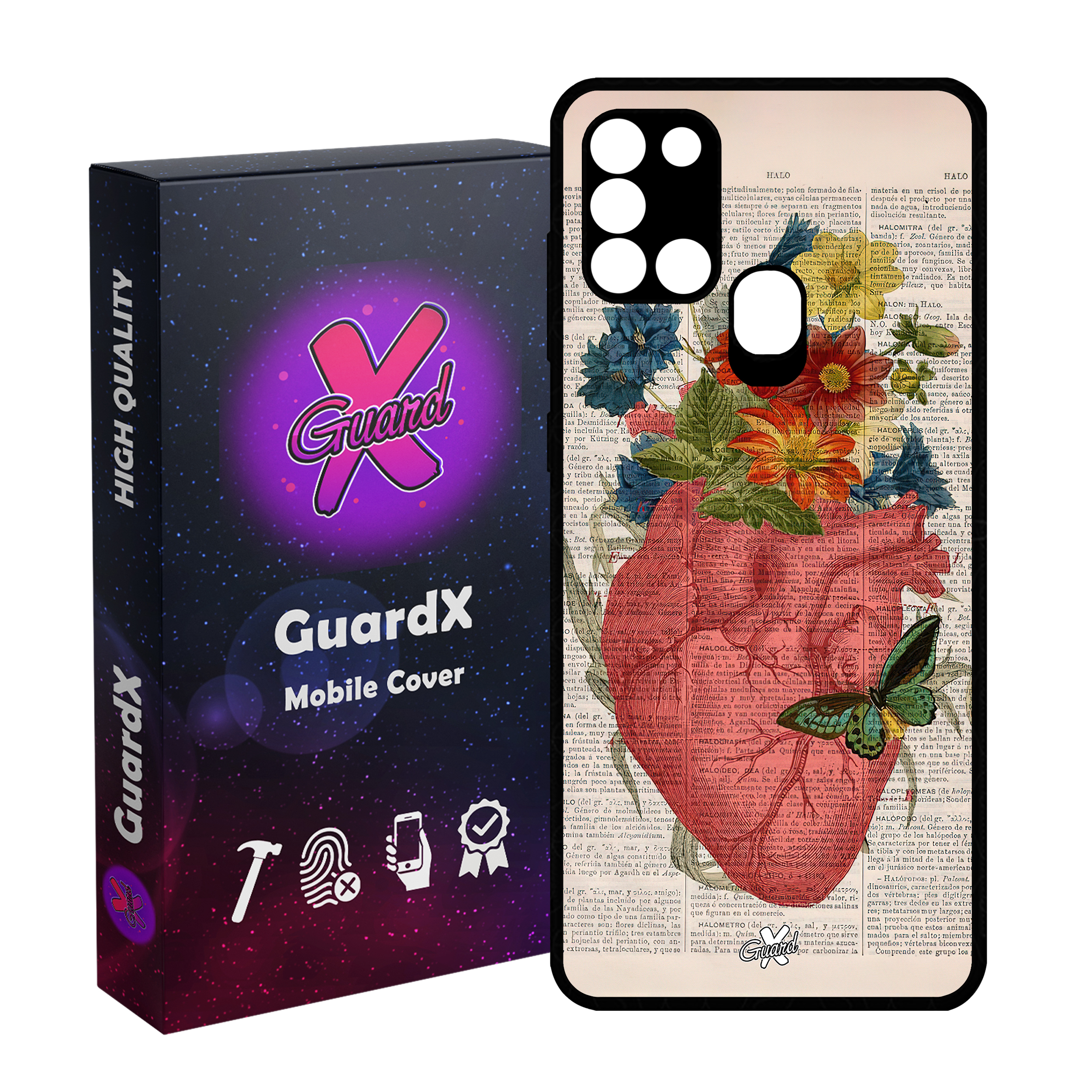 کاور گارد ایکس طرح قلب مدل Glass10505 مناسب برای گوشی موبایل سامسونگ Galaxy A21s