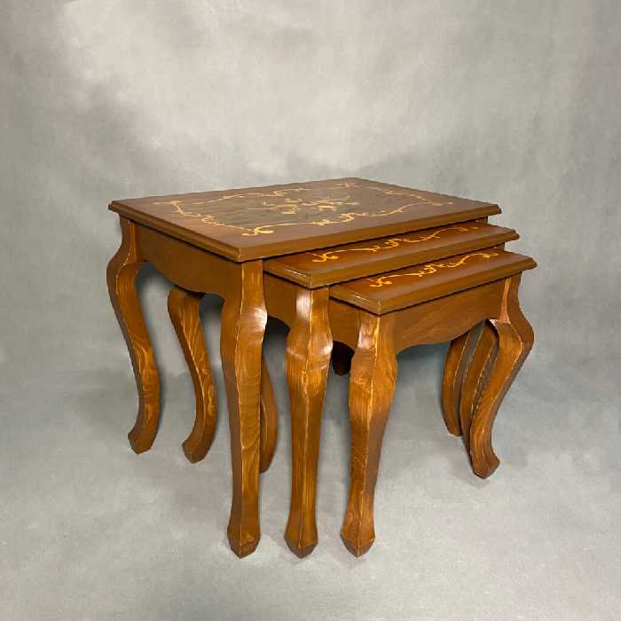 گل میز قهوه ای سه تکه چوبی ستاره