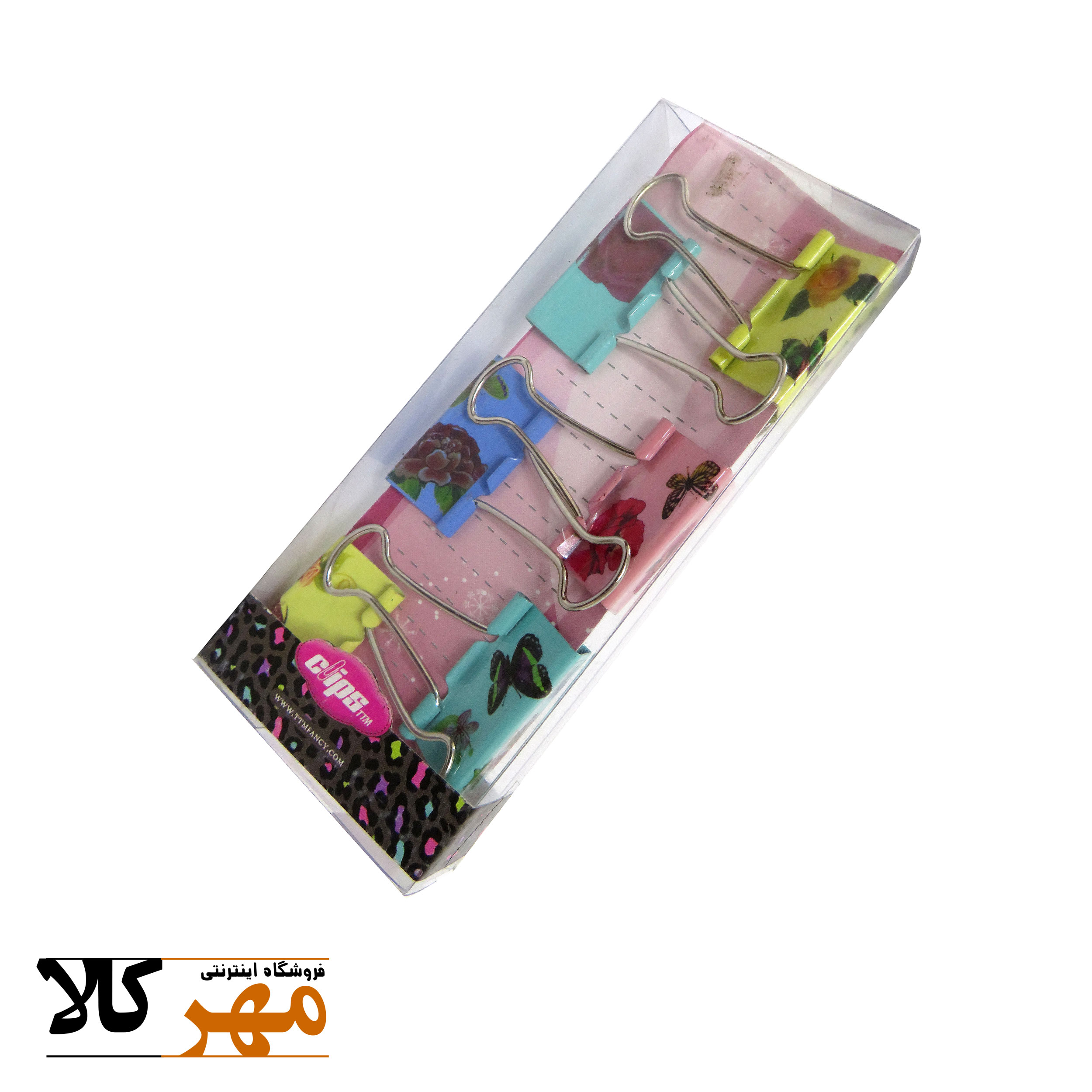 گیره دوبل 6 عددی رنگی سایز 32 clips