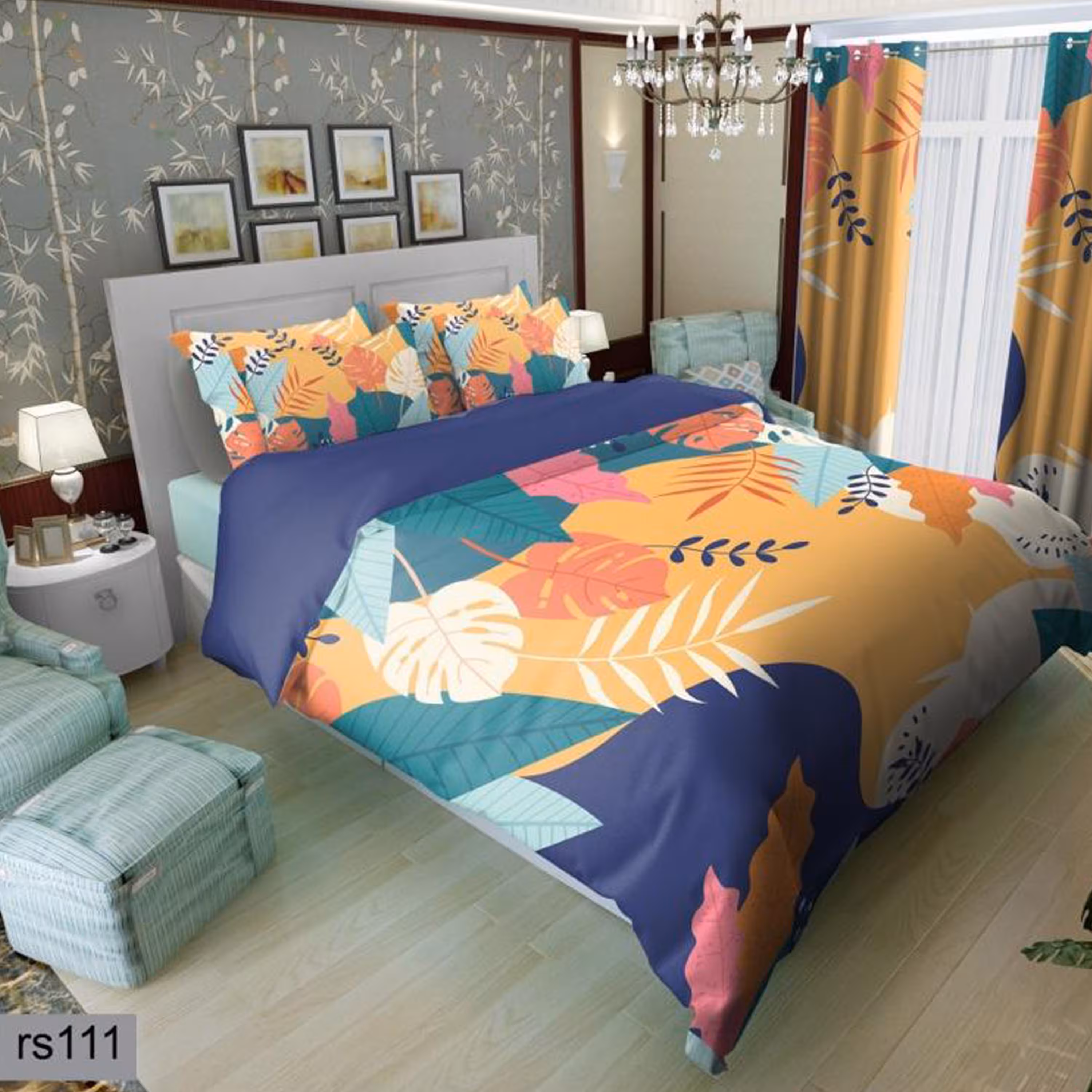 سرویس روتختی 1 نفره تنسل چاپی برندترک لند (Turk Land)  کد rs 111