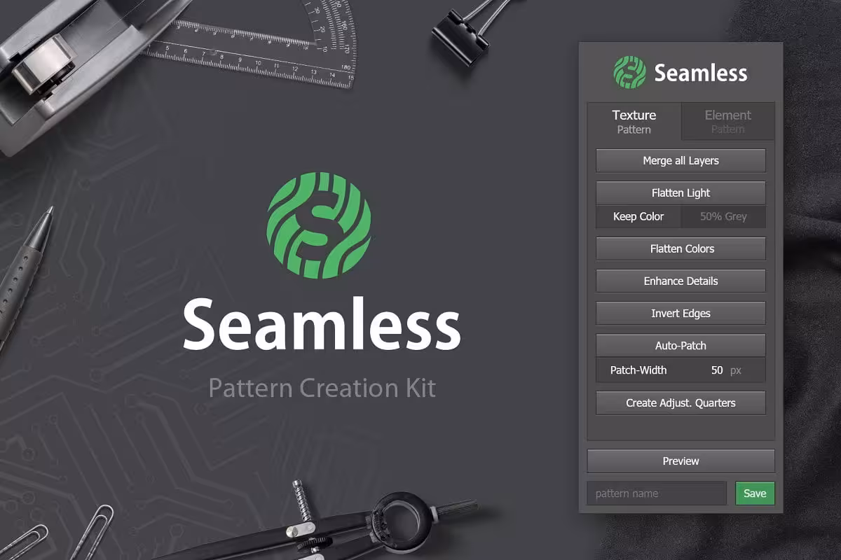 دانلود Seamless – Pattern Creation Kit – افزونه ساختن پترن فتوشاپ