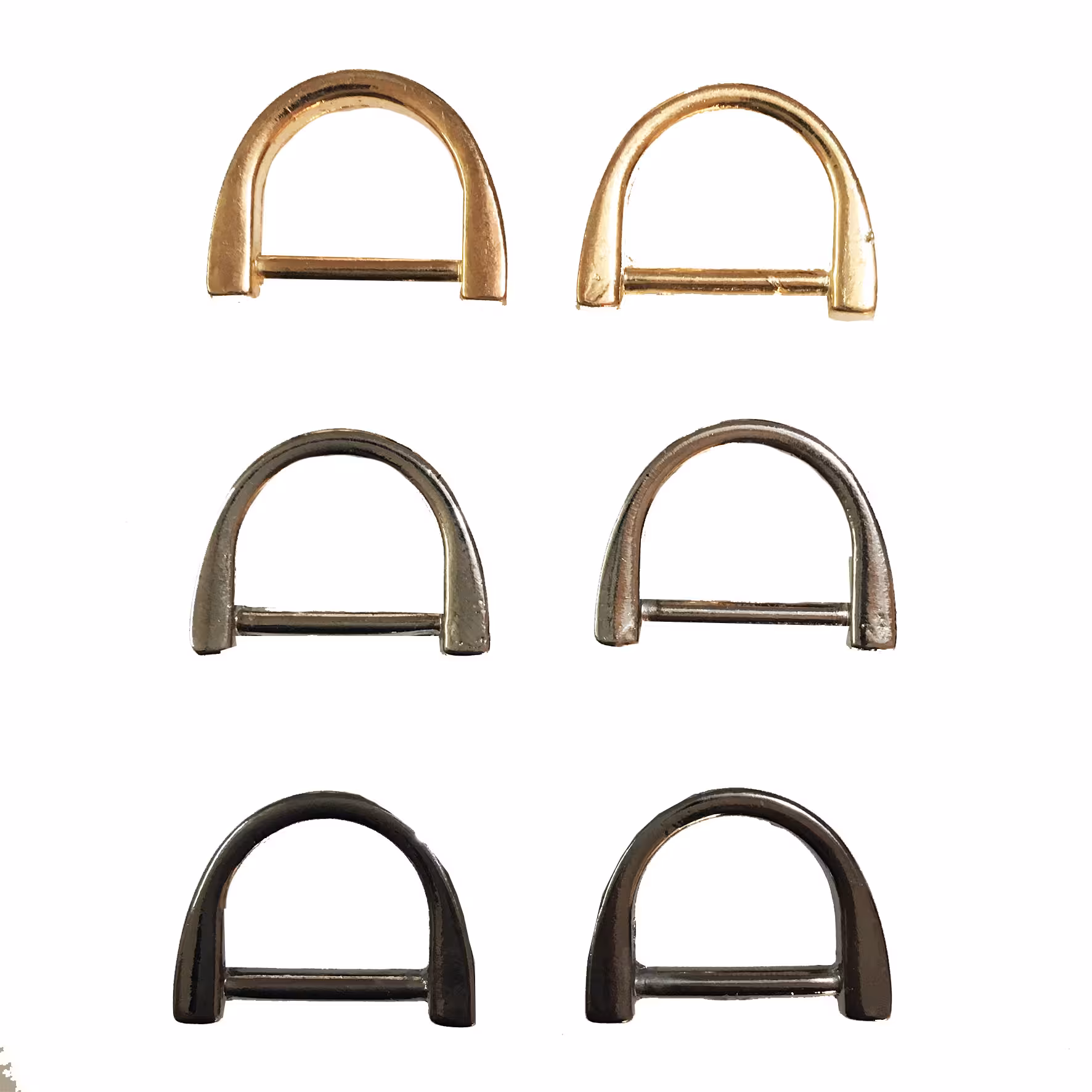 یراق کیف دوزی مدل نیم گرد Y-2cm-6Clr بسته 6 عددی