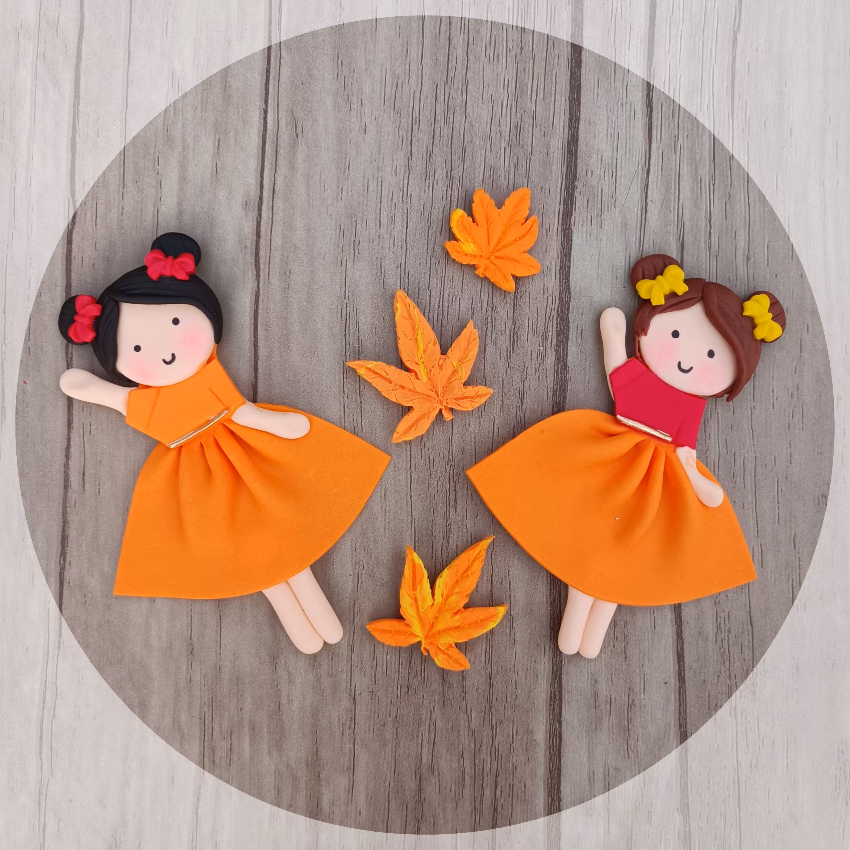 دختر پاییزی بادکنکی فوندانتی بسته بندی 