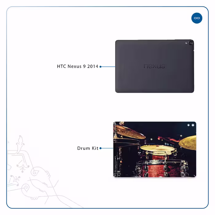 برچسب پوششی ماهوت مدل Drum Kit مناسب برای تبلت اچ تی سی Nexus 9 2014