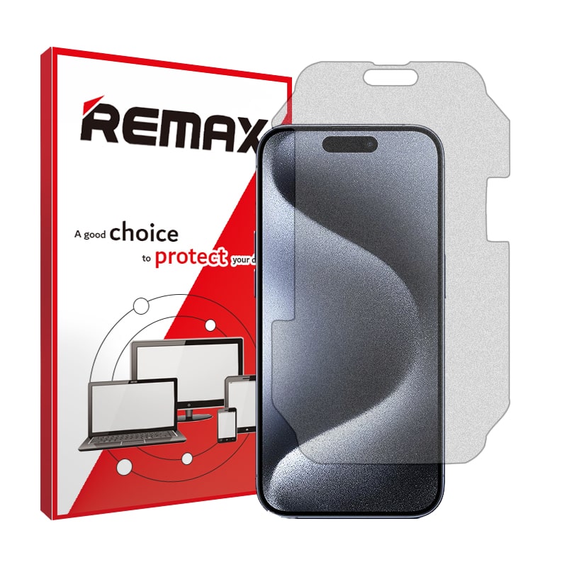 گلس اپل iPhone 15 Pro Max مدل هیدروژلی مات برند ریمکس کد M
