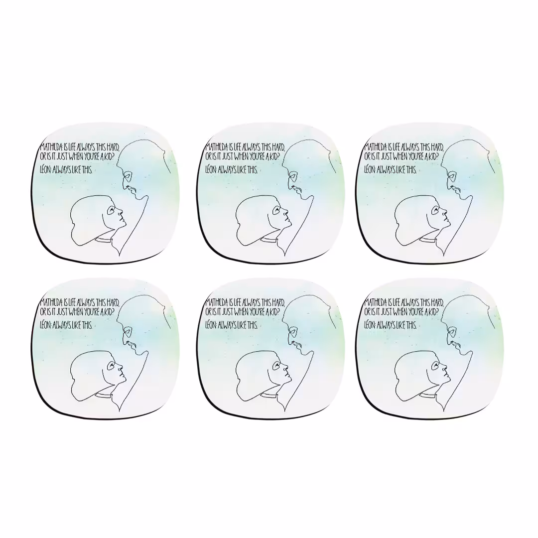 زیر لیوانی ترمه طراحان ایده مدل لئون و ماتیلدا کد trm169 بسته شش عددی