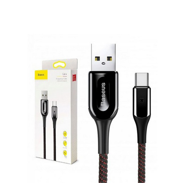 کابل USB به TYPE_C باسئوس Baseus X-type Light Cable For Type-C 3A 1M Black
