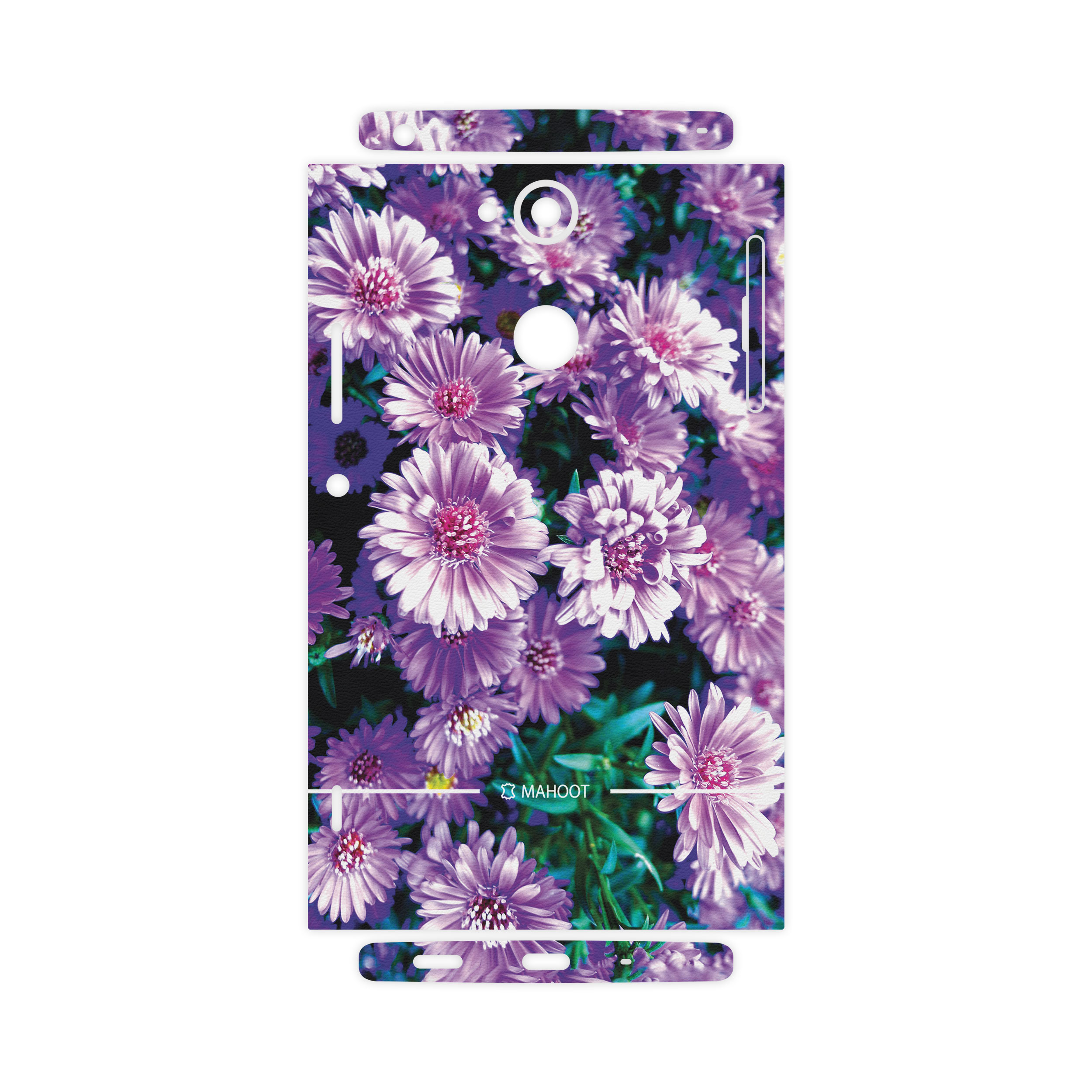 برچسب پوششی ماهوت مدل Purple-Flower-FullSkin مناسب برای گوشی موبایل سونی Xperia XA2