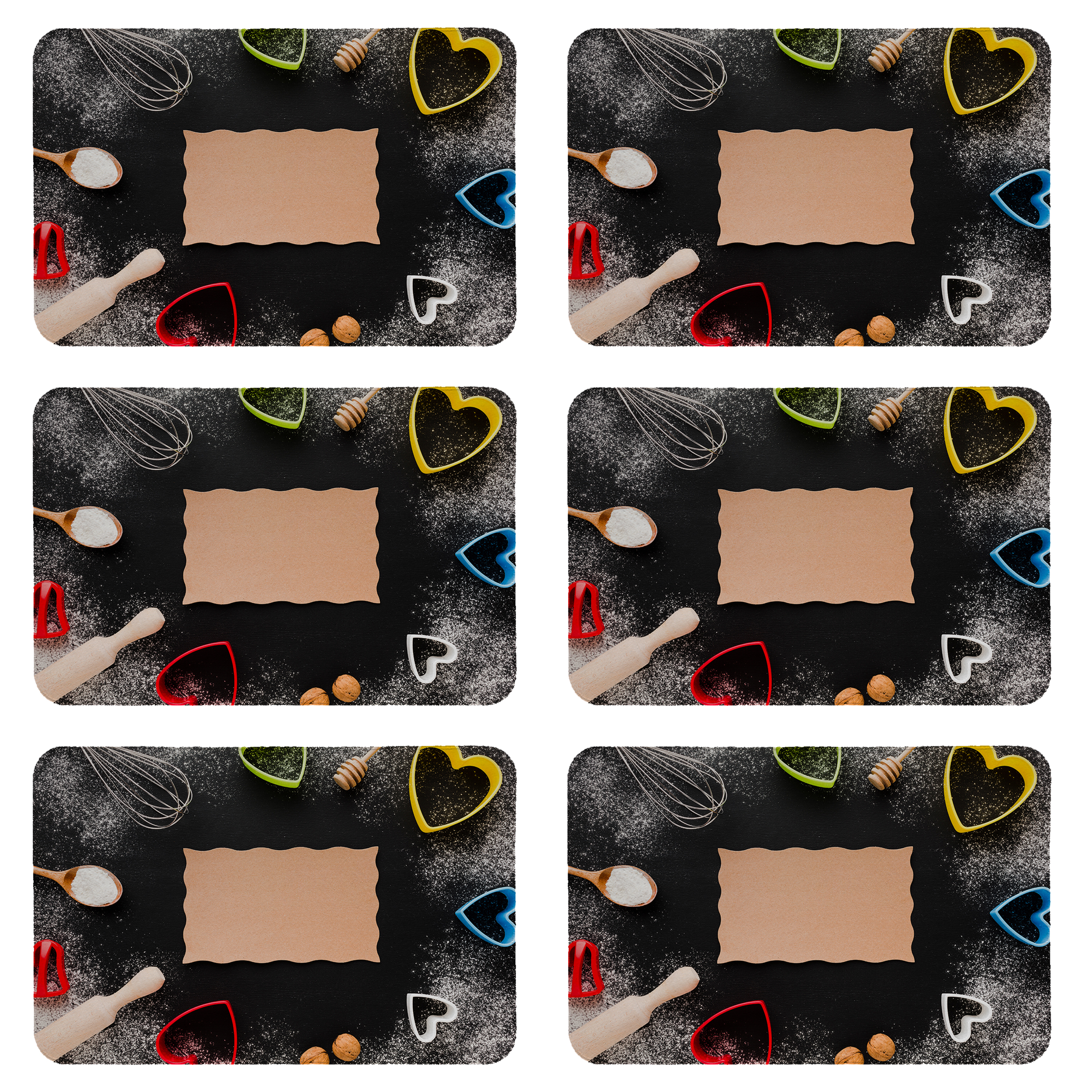 زیربشقابی طرح kitchen کد8529 مجموعه 6عددی