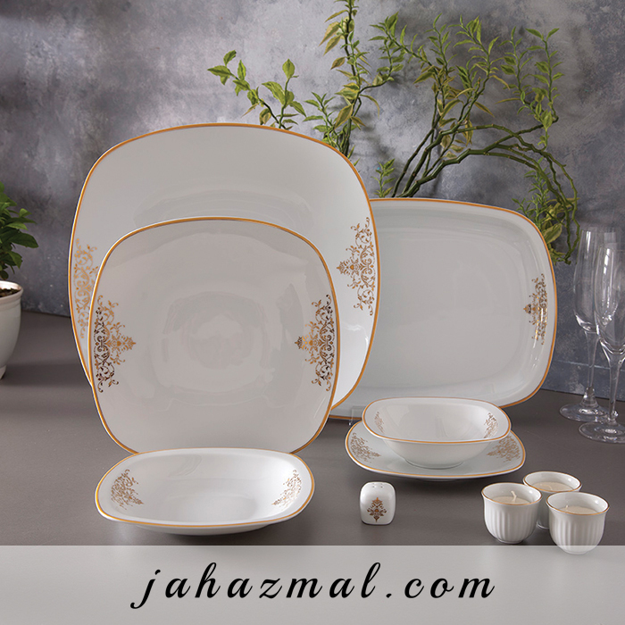 سرویس چینی زرین طرح مونت کارلو طلایی 27 پارچه