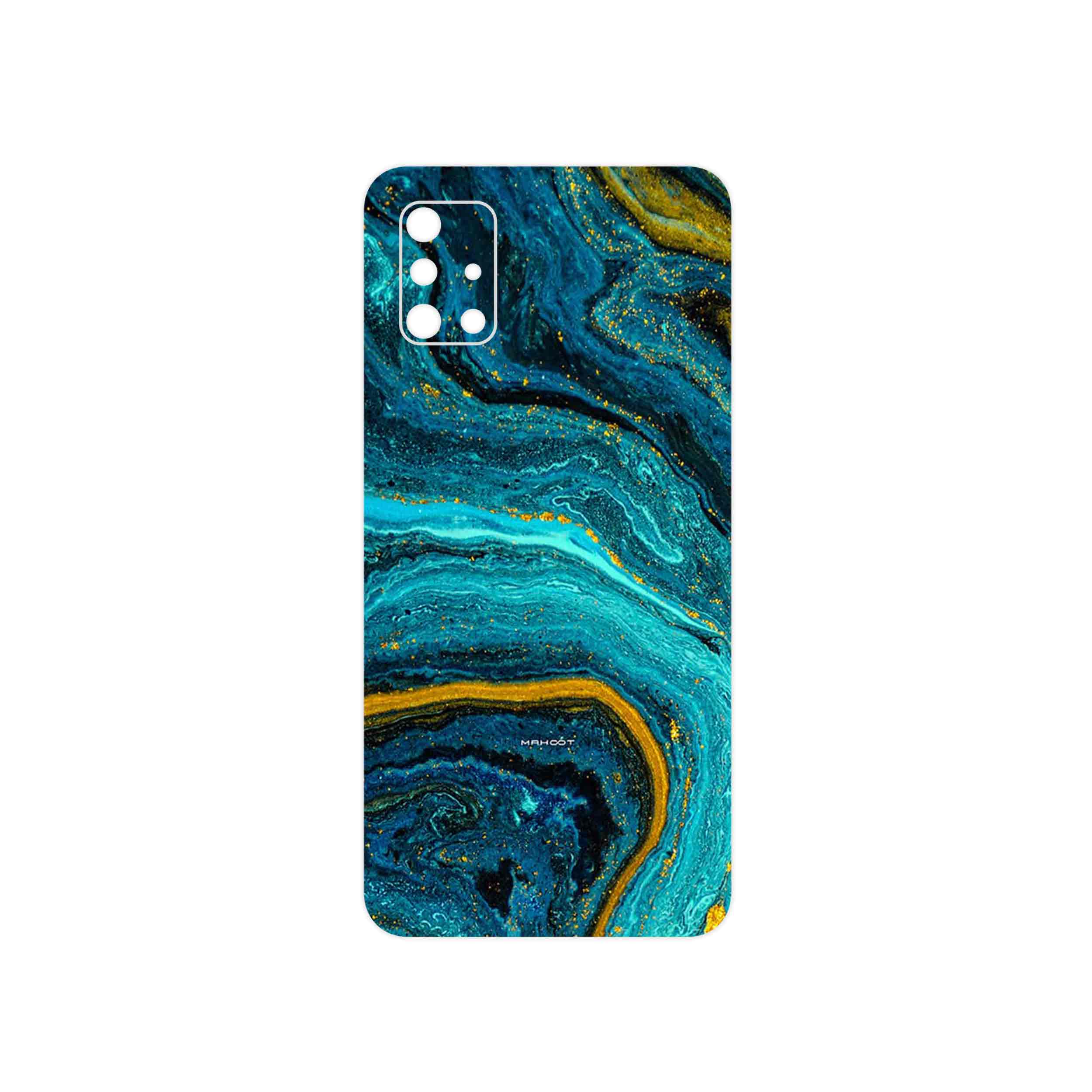 برچسب پوششی ماهوت مدل Turquoise marblewith golden streaks مناسب برای گوشی موبایل سامسونگ Galaxy A51