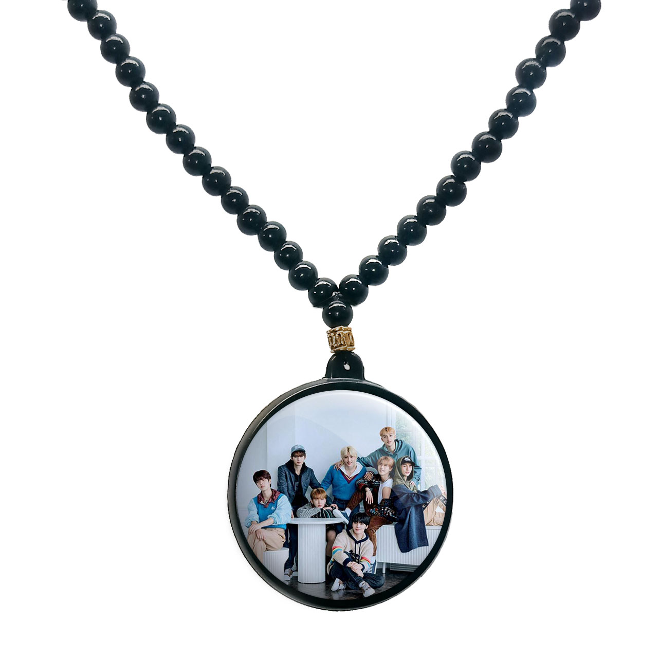 گردنبند پرمانه طرح straykids کد pmd.12172 مدل دو طرفه