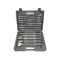  قلم و مته چهار شیار الماسه باس مدل BIT-DRILL-HAMMER مجموعه 17 عددی