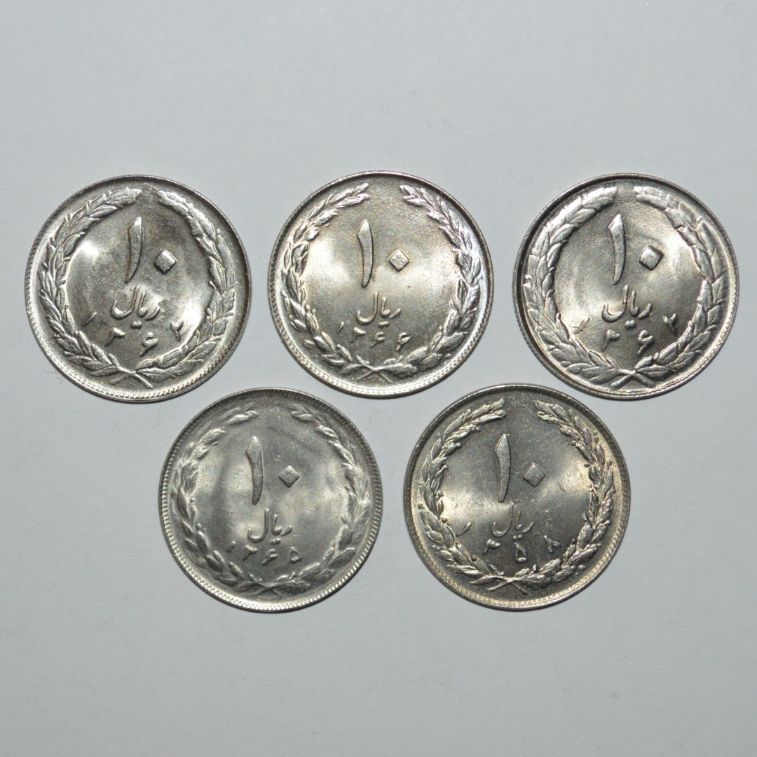 سکه تزیینی مدل 10 ریال مجموعه 5 عددی