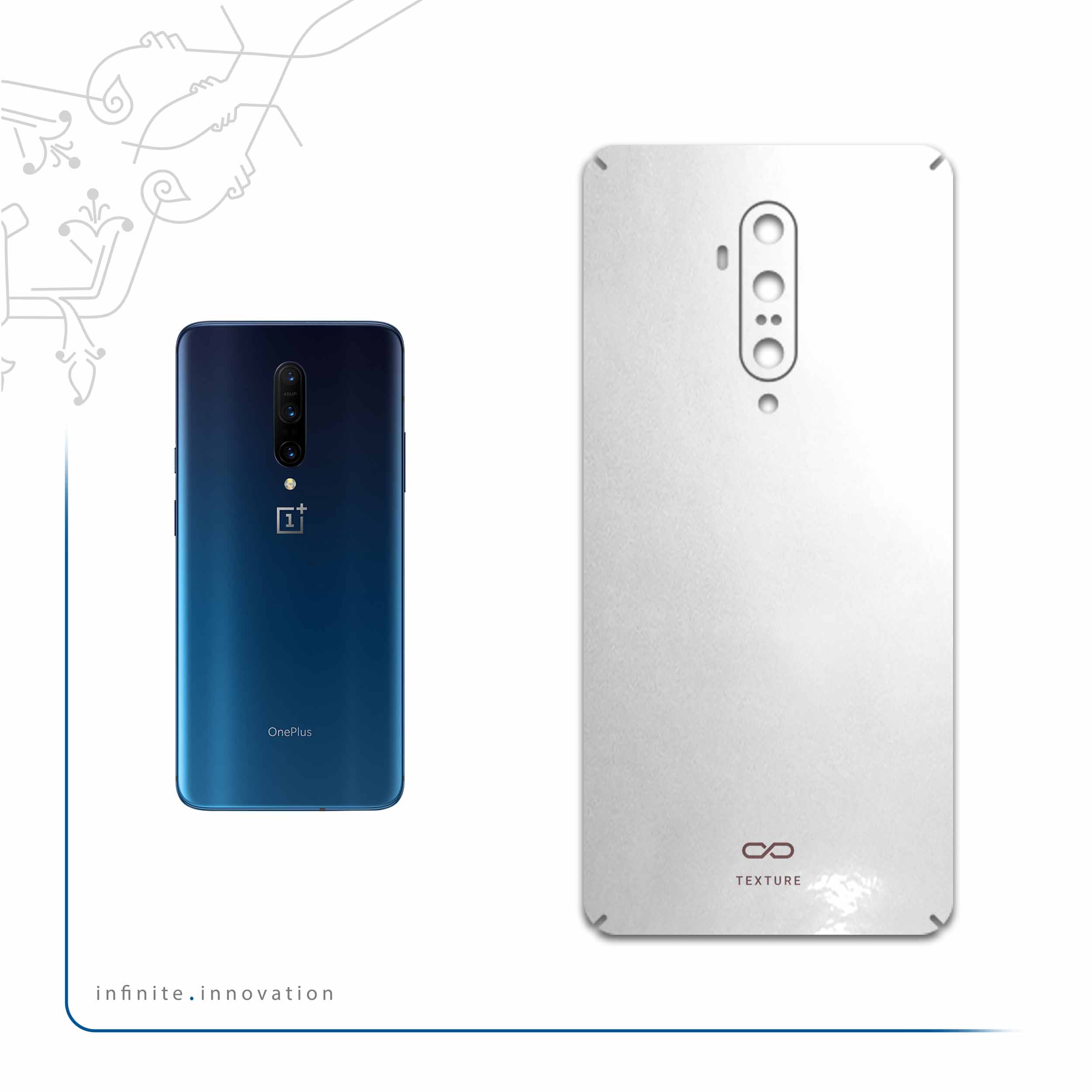 برچسب پوششی ماهوت مدل Metallic-White مناسب برای گوشی موبایل وان پلاس 7T Pro