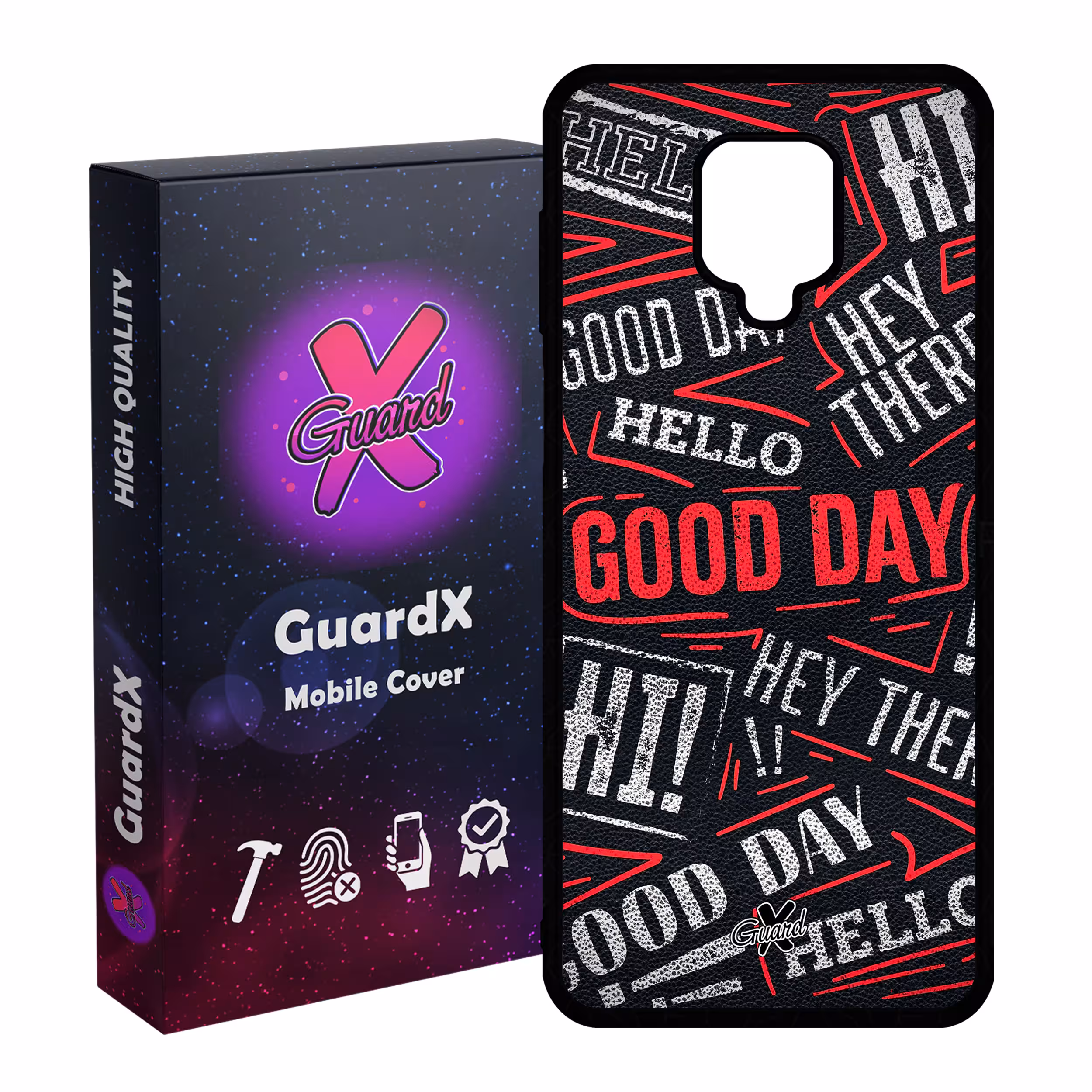 کاور گارد ایکس طرح Text مدل Glass10279 مناسب برای گوشی موبایل سامسونگ Redmi Note 9S / Note 9 Pro / Note 9 Pro Max