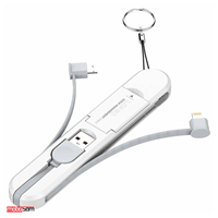 کابل تبدیل 3 سر USB به MicroUSB/Lightning/Type-C الدینیو مدل LC130 طول 0.45 متر