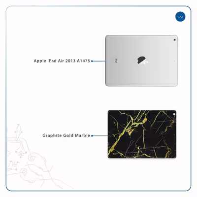 برچسب پوششی ماهوت مدل Graphite-Gold-Marble مناسب برای تبلت اپل iPad Air 2013 A1475