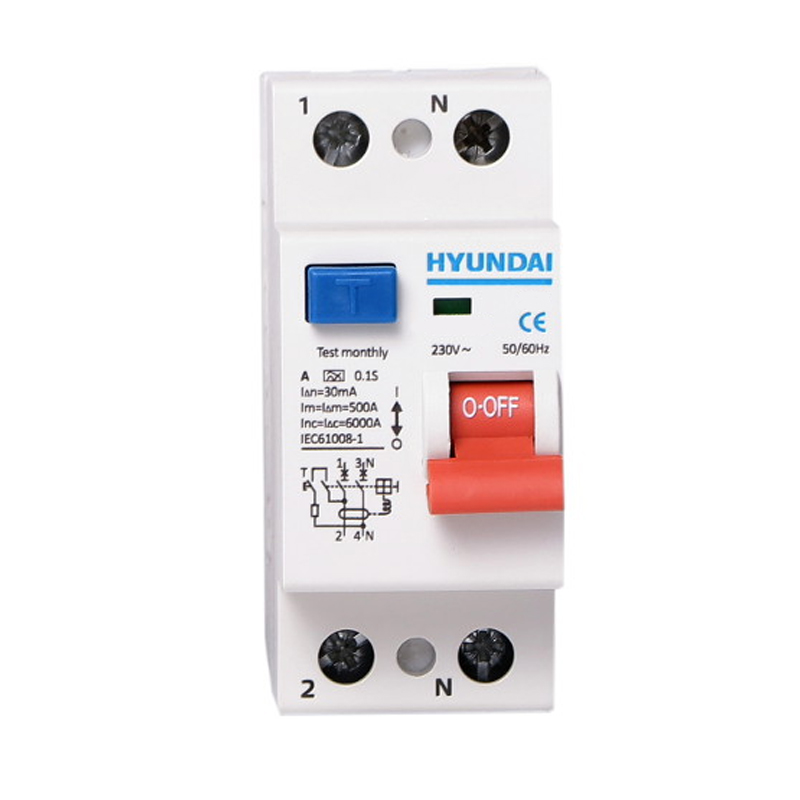 کلید محافظ جان یک پل + نول 100 آمپر هیوندای مدل HiRC100