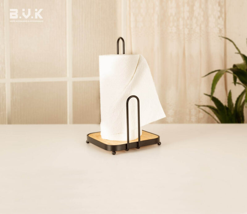 استند جادستمال رولی چوبی فلزی BVK مدل کاریزما مشکی